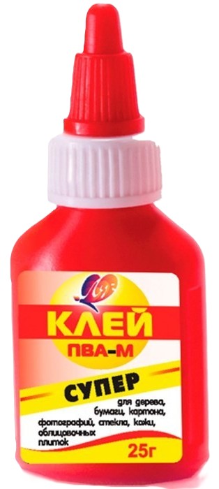 Клей канцелярский ЛУЧ Супер красный флакон ПВА 25г арт.18С1187-08