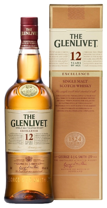 Виски ГЛЕНЛИВЕТ Экселенс 12 лет 40% ПК 0.7л