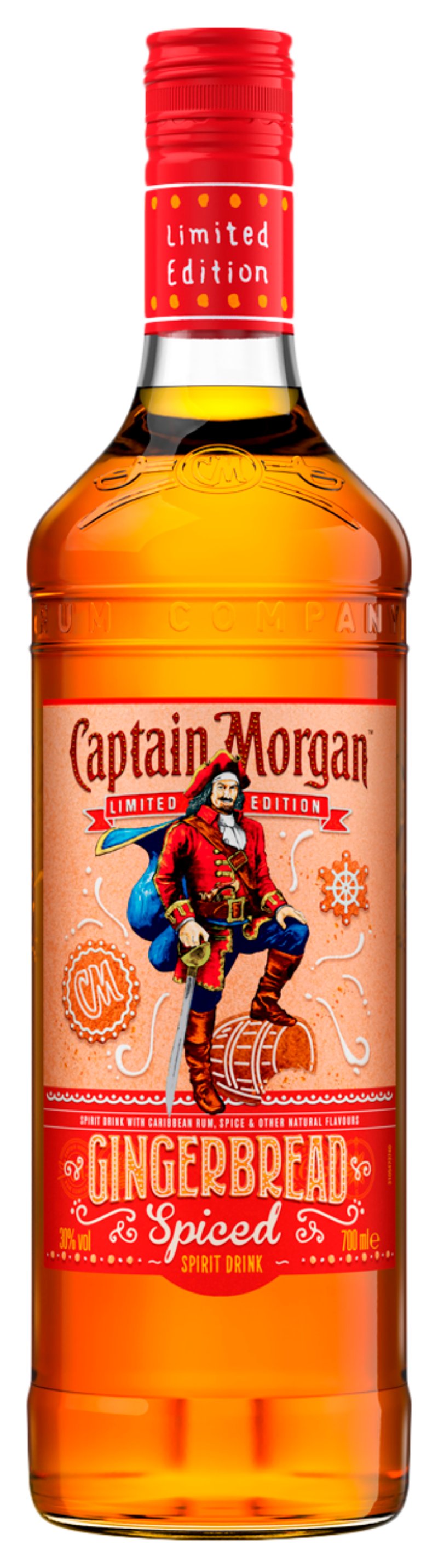 Напиток спиртной КАПИТАН МОРГАН Пряный с ароматом имбирного пряника 30% ст/б 0.7л