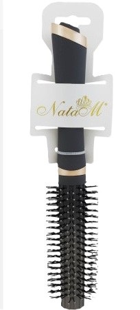 Расческа массажная НАТАМ круглая брашинг серая арт.350-5