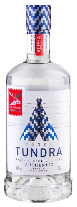 Водка ТУНДРА Аутентик 40% ст/б 0.5л