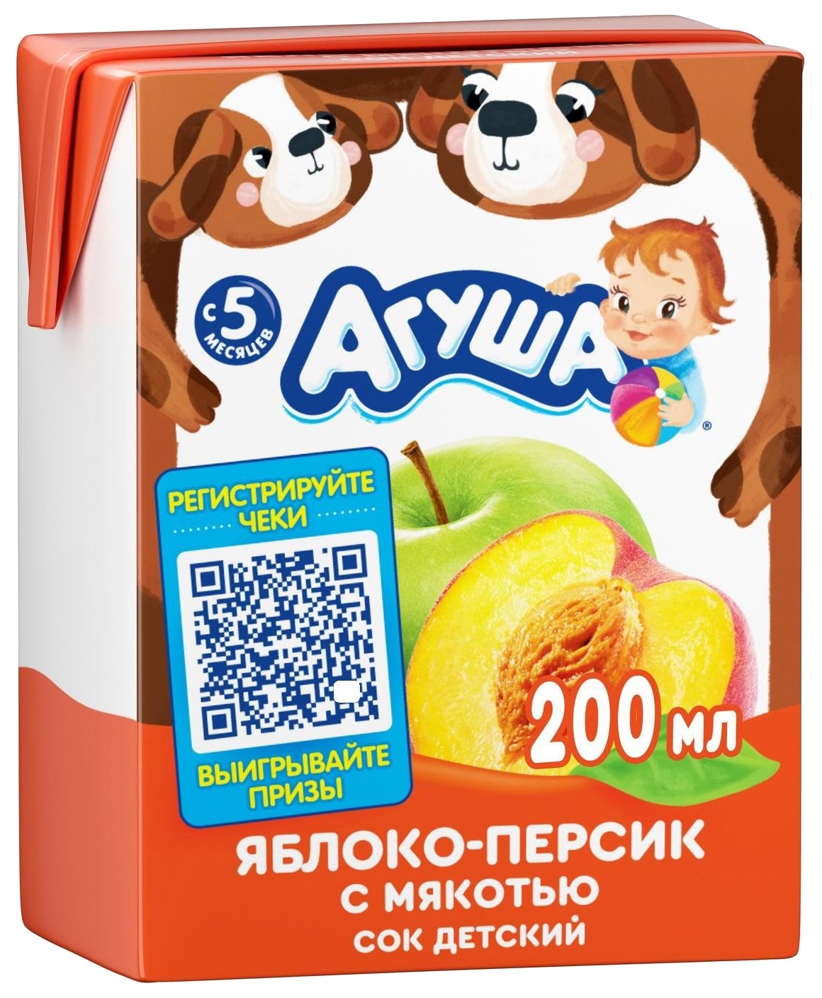 Сок АГУША яблоко персик 200мл