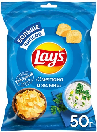 Чипсы ЛЕЙС сметана зелень 50г