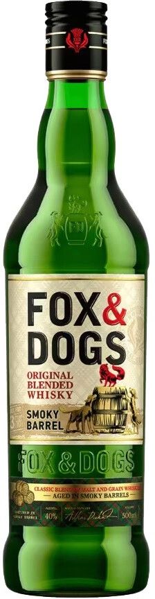 Виски ФОКС&ДОГС Смоки Баррел 40% ст/б 0.5л