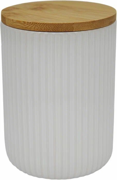 Банка НАТАМ Айсберг с бамбуковой крышкой керамика 850мл арт.KRSCC065