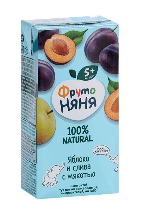 Сок ФРУТОНЯНЯ яблоко слива с мякотью 0.2л