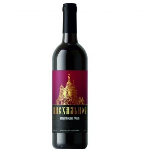 Вино МОНАСТЫРСКАЯ ГРОЗДЬ Пасхальное красное п/сл 10-12% ст/б 0.75л