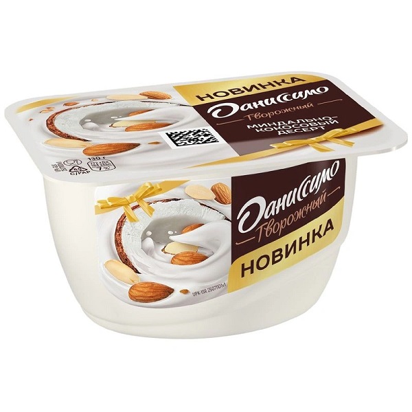 Творожный продукт ДАНИССИМО Миндально-кокосовый десерт бзмж 6.8% 130г