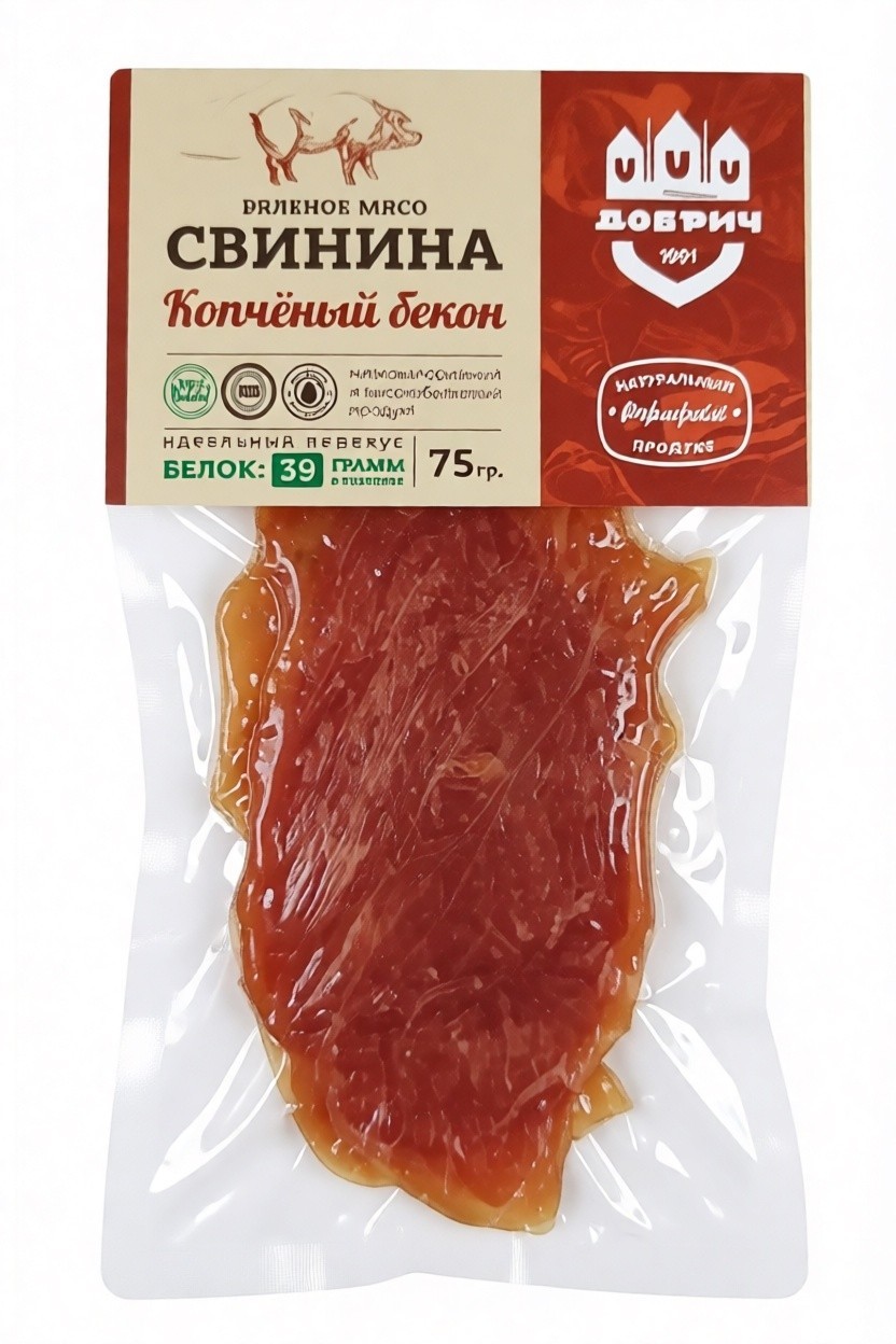Свинина ДОБРИЧ Копченый бекон к пиву 75г