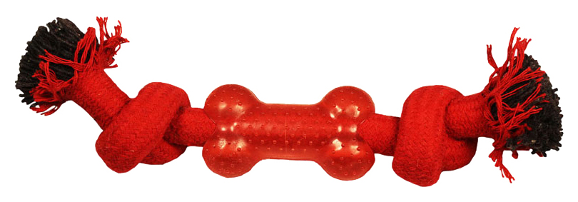 Игрушка для собак ТРИОЛ Веревка-канат 2 узла и кость 240мм