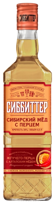 Настойка СИББИТТЕР Сибирский мед с перцем горькая 38% ст/б 0.5л