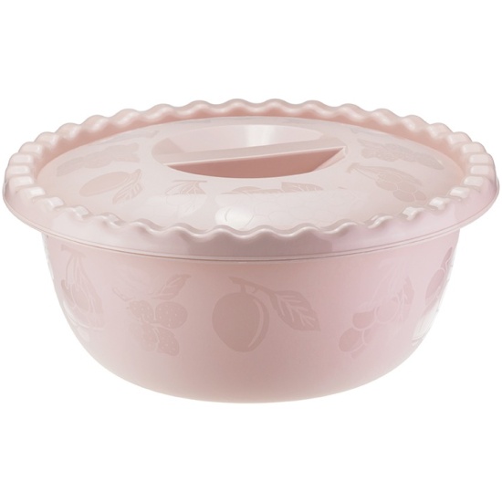 Миска М-ПЛАСТИКА с крышкой чайная роза 5л арт.М1317