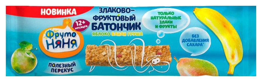 Злаково-фруктовый батончик ФРУТОНЯНЯ яблоко банан груша 25г