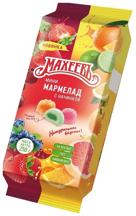 Мармелад МАХЕЕВ с начинкой мини 250г