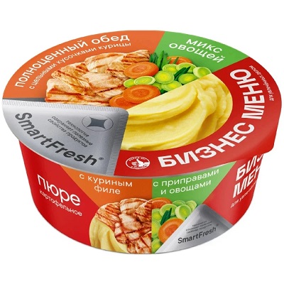 Картофельное пюре б/п БИЗНЕС МЕНЮ с куриным филе с приправами и овощами карт/уп 110г