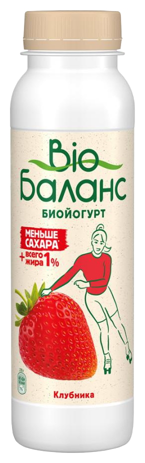 Биойогурт БИО-БАЛАНС клубника бзмж 1% 270г