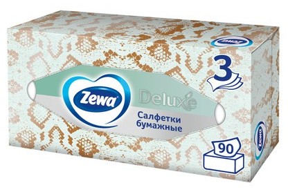 Салфетки бумажные ЗЕММА Делюкс 3сл карт/уп 90шт