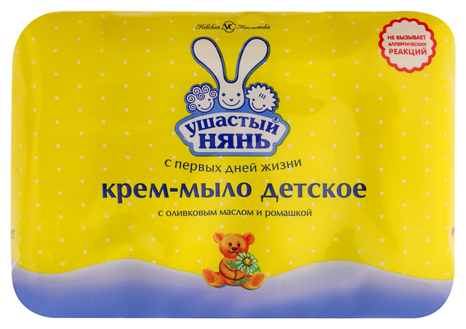 Крем-мыло детское УШАСТЫЙ НЯНЬ Ромашка 4*100г