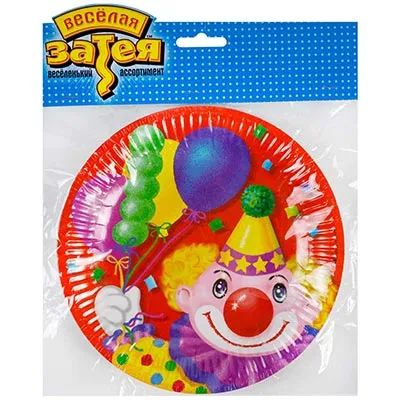 Тарелки ВЕСЕЛАЯ ЗАТЕЯ бумажные 17см 6шт