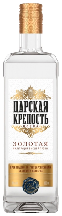 Водка ЦАРСКАЯ КРЕПОСТЬ Золотая 40% ст/б 0.5л