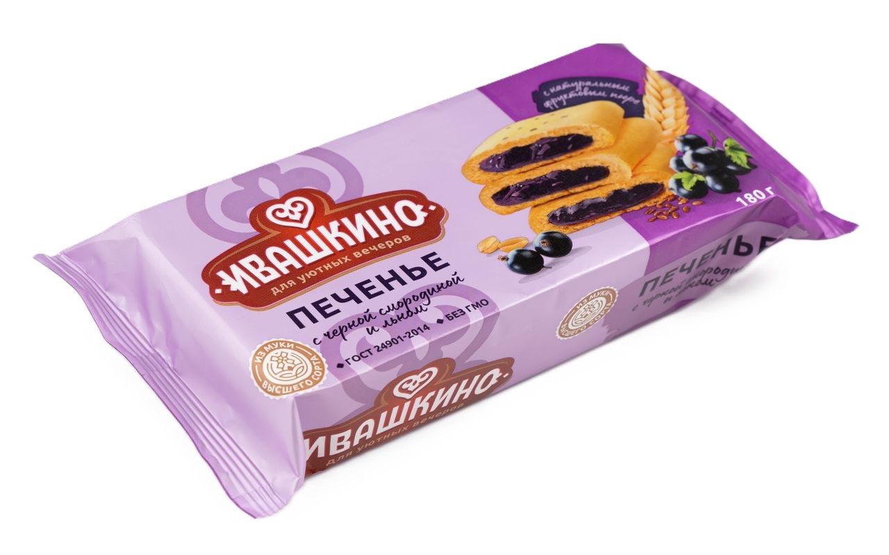 Печенье ИВАШКИНО с черной смородиной и льном 170г
