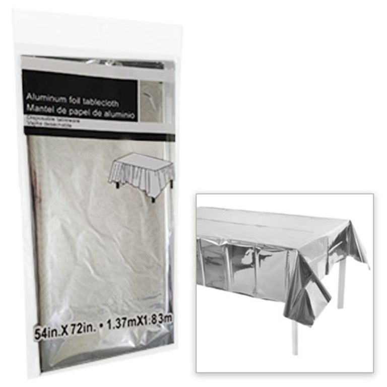 Скатерть фольгированная СФЕРА серебро 1.37*1.83см арт.3-1297-2