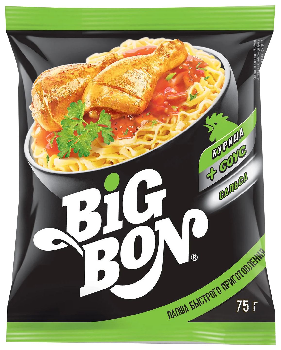 Лапша б/п БИГ БОН курица 75г