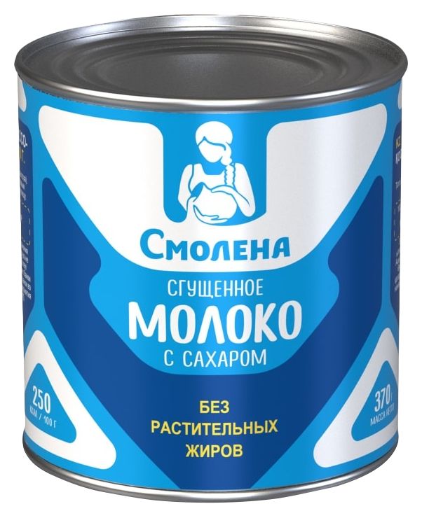 Сгущенное молоко СМОЛЕНА обезжиренное бзмж 0.2% ж/б 370г