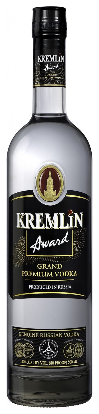 Водка КРЕМЛИН Эворд 40% ст/б 0.5л