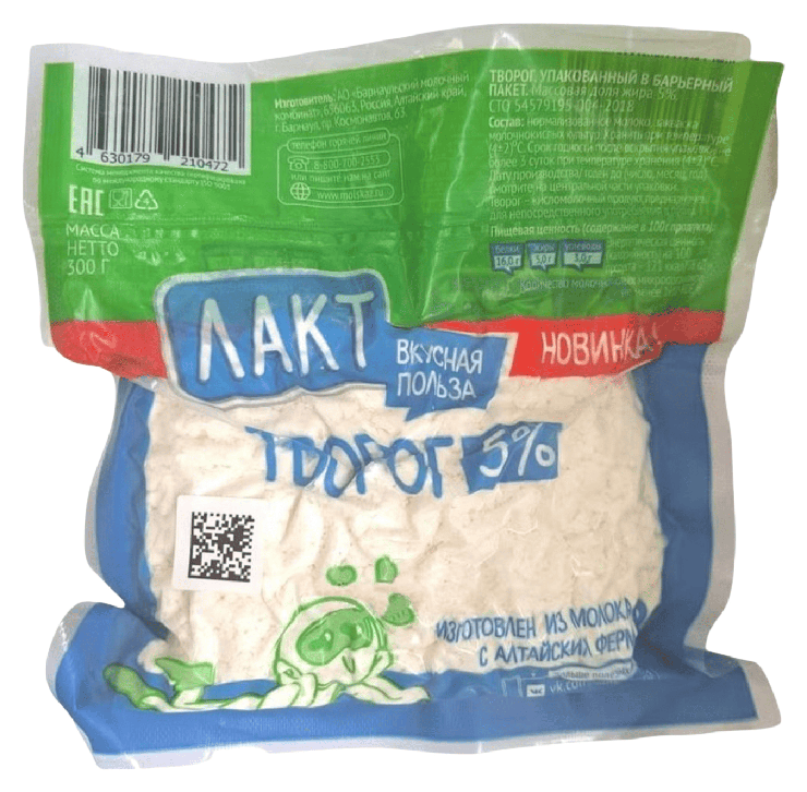 Творог ЛАКТ бзмж 5% 300г
