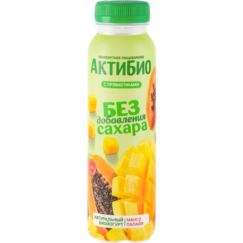 Биойогурт АКТИБИО манго папайя бзмж 1.5% 260г