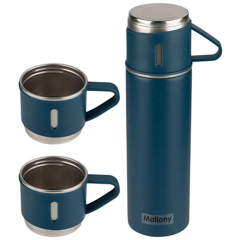 Набор МАЛЛОНИ Термос с термокружками синий арт.106055