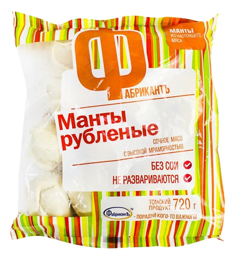Манты ФАБРИКАНТЪ рубленые 720г