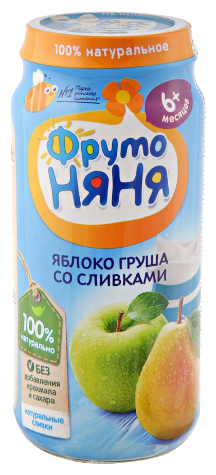Пюре ФРУТОНЯНЯ Неженка яблоко груша сливки бзмж ст/б 250г