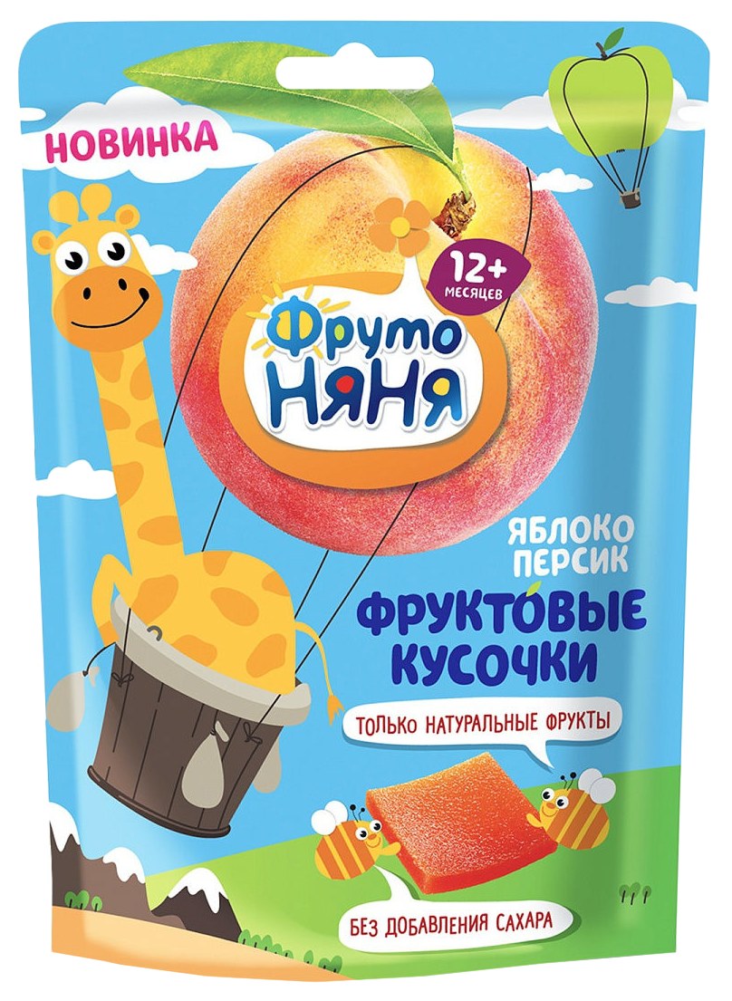 Фруктовые кусочки ФРУТОНЯНЯ яблоко персик м/у 53г