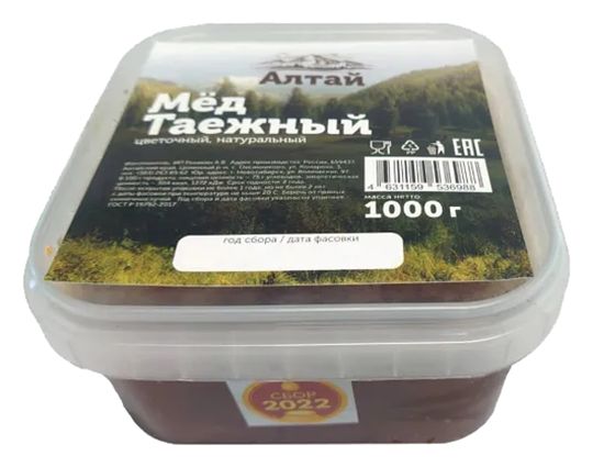 Мед ИЗ ОВСЯННИКОВО Таежный пл/б 1000г