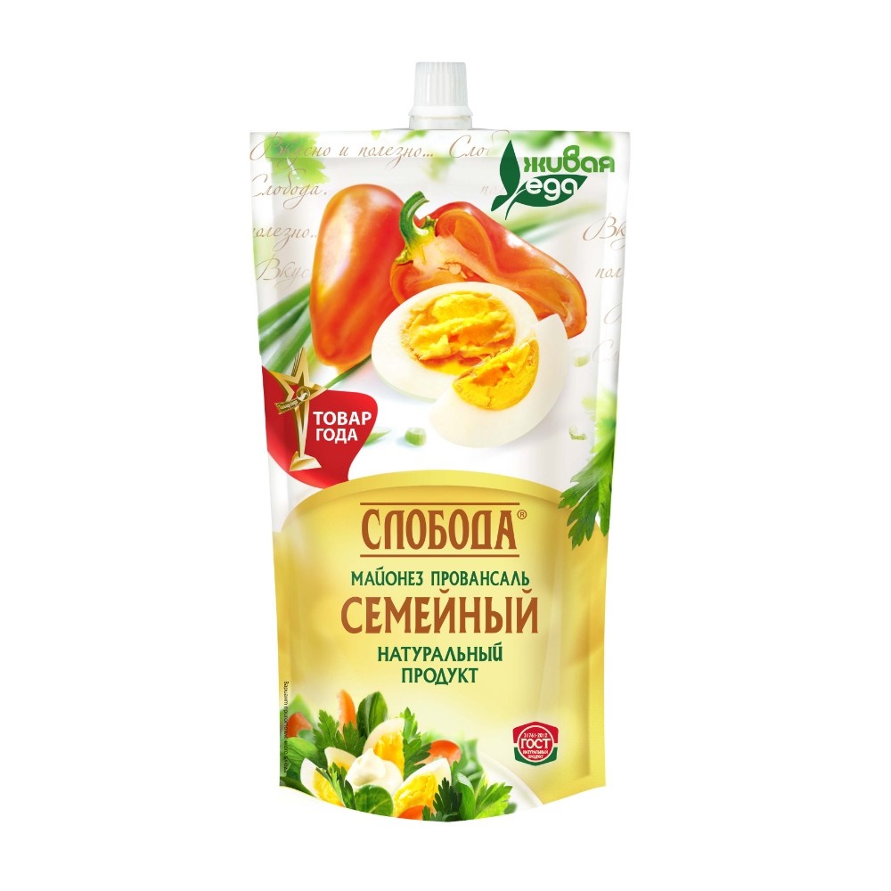 Майонез СЛОБОДА Семейный 50.5% д/пак 350мл