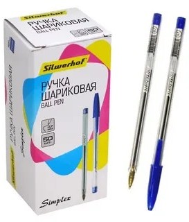 Ручка шариковая СИЛЬВЕРХОВ синяя 0.7мм арт.493600