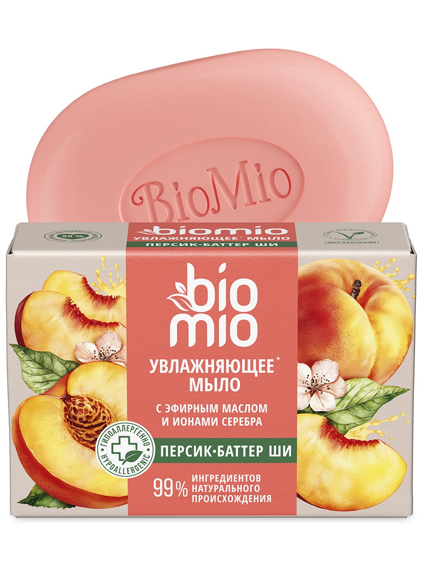 Мыло туалетное БИО-МИО Персик и ши 90г