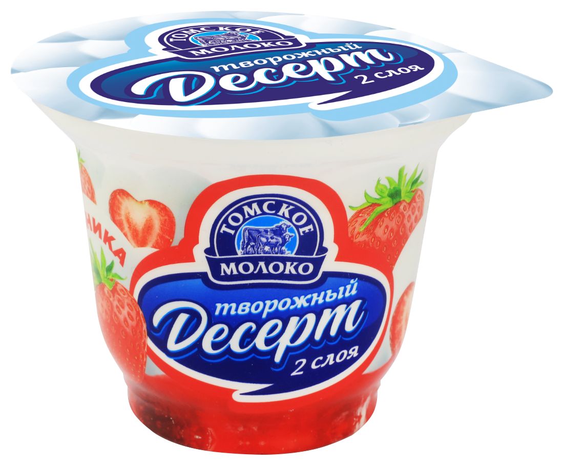Десерт творожный ТОМСКОЕ МОЛОКО с клубникой бзмж 3.5% 130г