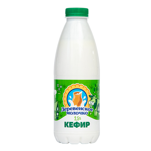 Кефир ДЕРЕВЕНСКОЕ МОЛОЧКО бзмж 2.5% пэт 850г