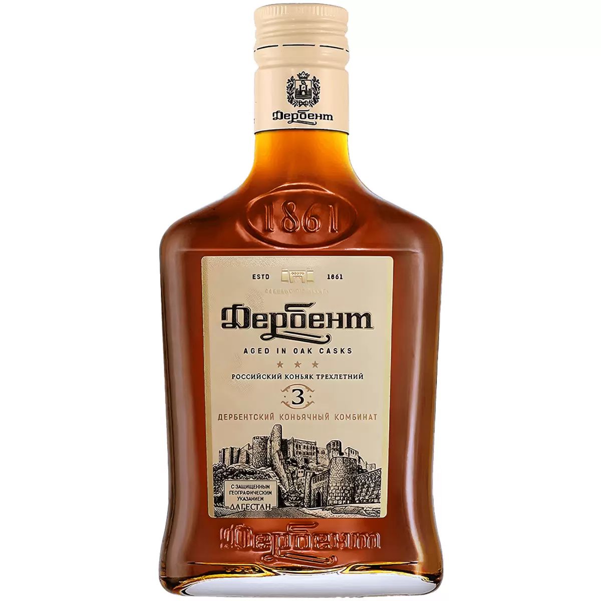 Коньяк ДЕРБЕНТСКИЙ 3 года 40% ст/б 0.25л