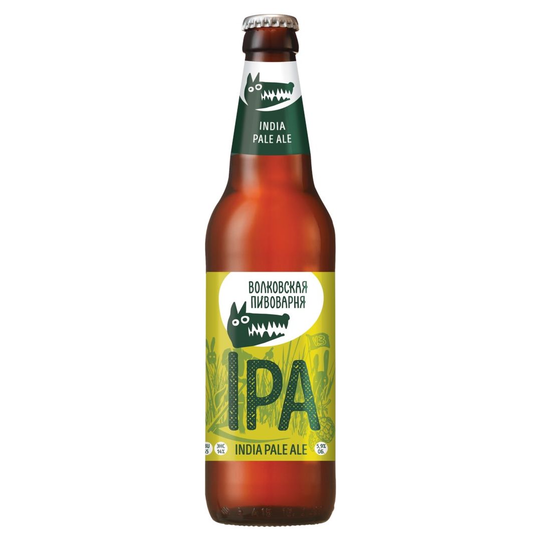 Пиво ВОЛКОВСКАЯ ПИВОВАРНЯ Ипа светлое нефильтрованное 5.9% ст/б 0.45л