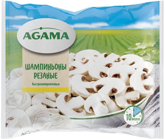 Шампиньоны АГАМА резаные с/м 400г