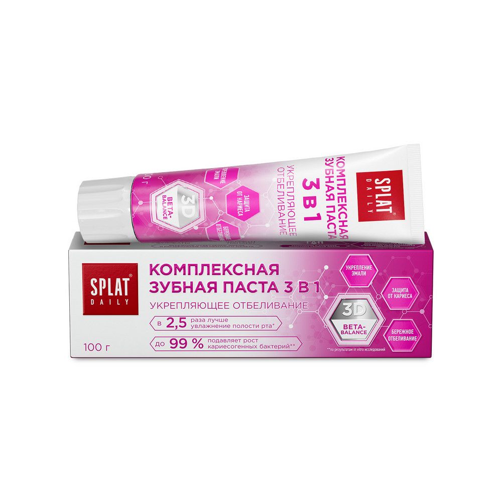 Зубная паста СПЛАТ Дэйли Укрепляющее отбеливание 3в1 100г