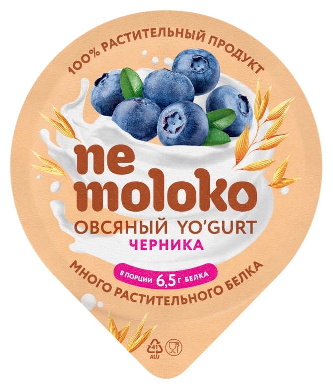 Йогурт овсяный НЕМОЛОКО черника 5% 130г