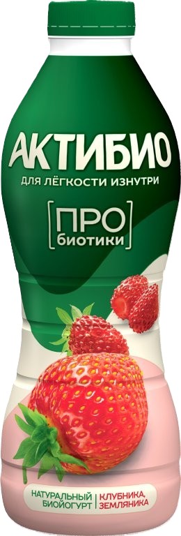 Биойогурт АКТИБИО клубника земляника бзмж 1.5% 870г