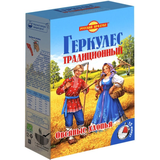 Овсяные хлопья РУССКИЙ ПРОДУКТ Геркулес Традиционный карт/уп 420г