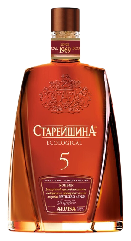 Коньяк СТАРЕЙШИНА Тревел 5 лет 40% ст/б 0.25л