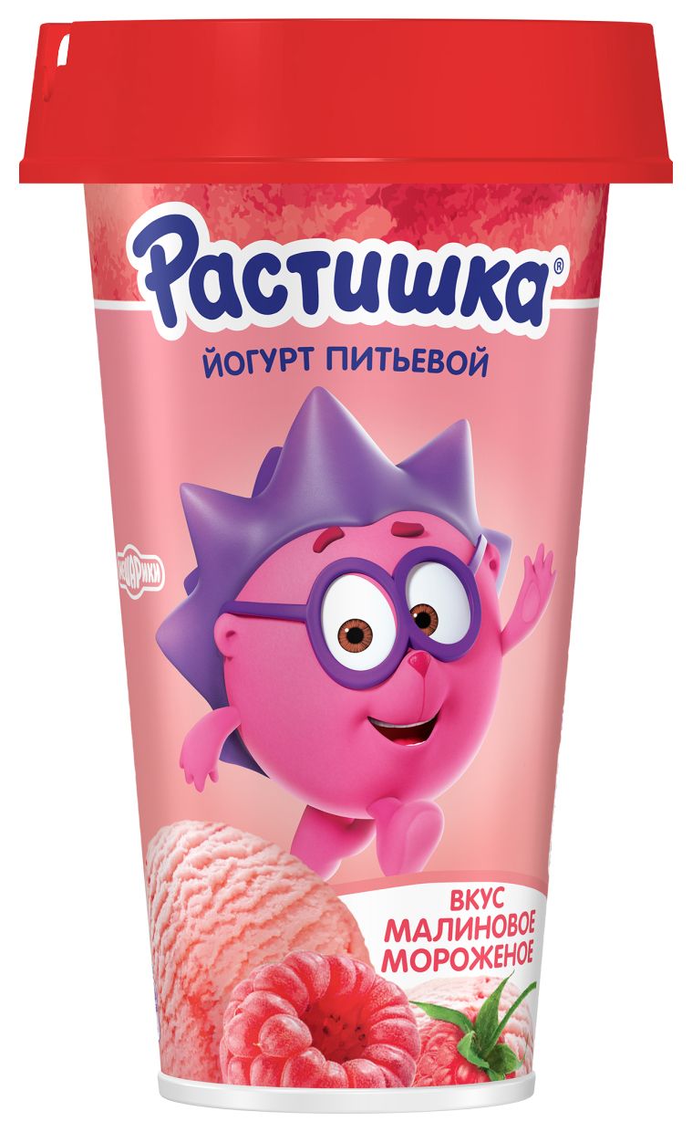 Йогурт РАСТИШКА со вкусом малинового мороженого бзмж 2.8% 190г